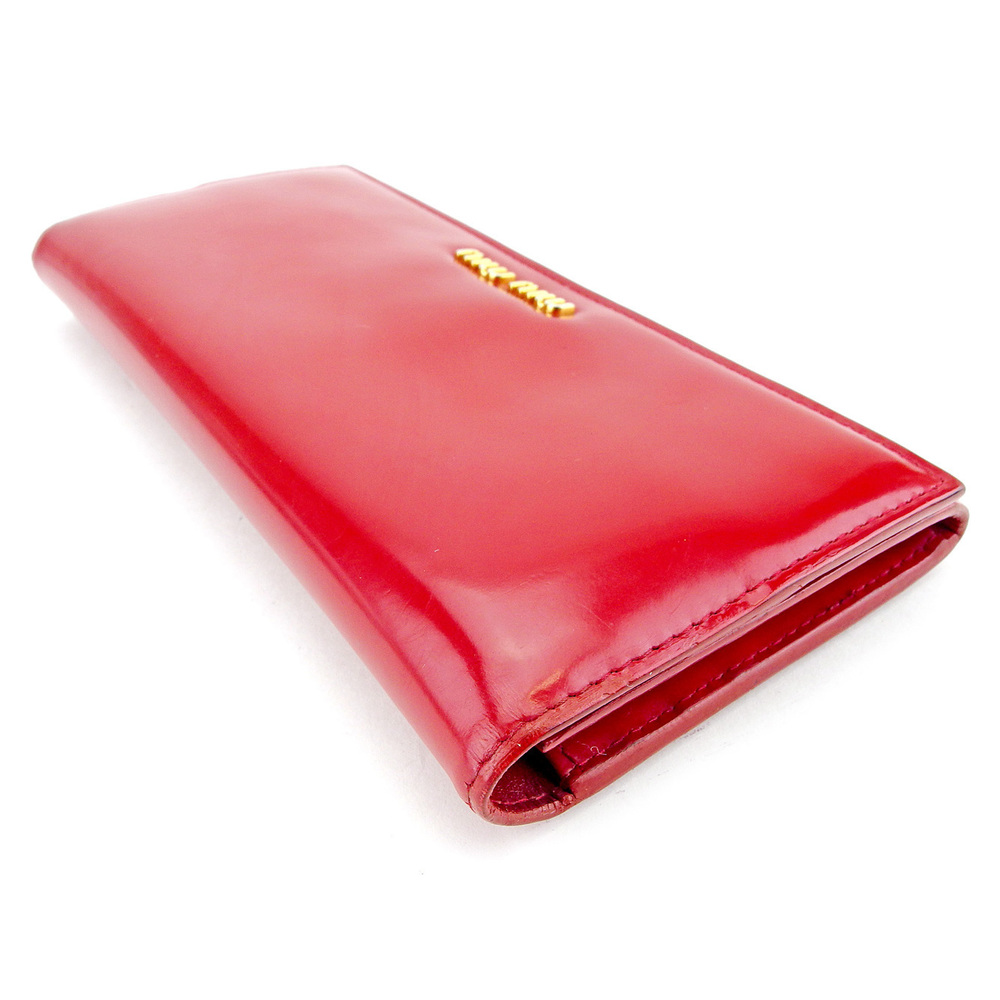 Miu Miu Long Wallet Red Enamel T5207s - image 4
